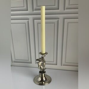 Vintage Silver Horses Candle Holder